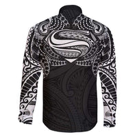 Super Samoan Traditional Tribal Art Tattoos Family Matching Short Sleeve Bodycon Dress and Hawaiian Shirt Black Color - Polynesian Pride