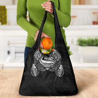 Super Samoan Traditional Tribal Art Tattoos Grocery Bag Black Color - Polynesian Pride