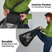 Super Samoan Traditional Tribal Art Tattoos Grocery Bag Black Color - Polynesian Pride