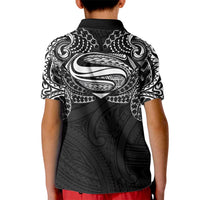 Super Samoan Traditional Tribal Art Tattoos Kid Polo Shirt Black Color - Polynesian Pride