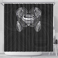 Super Samoan Traditional Tribal Art Tattoos Shower Curtain Black Color - Polynesian Pride