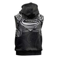 Super Samoan Traditional Tribal Art Tattoos Sleeveless Zip Hoodie Black Color - Polynesian Pride