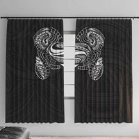 Super Samoan Traditional Tribal Art Tattoos Window Curtain Black Color - Polynesian Pride