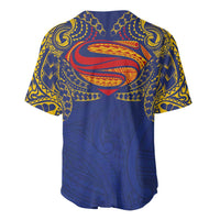 Super Samoan Traditional Tribal Art Tattoos Baseball Jersey Blue Color - Polynesian Pride