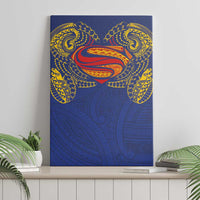 Super Samoan Traditional Tribal Art Tattoos Canvas Wall Art Blue Color - Polynesian Pride