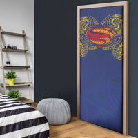 Super Samoan Traditional Tribal Art Tattoos Door Cover Blue Color - Polynesian Pride