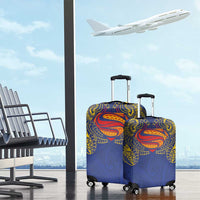 Super Samoan Traditional Tribal Art Tattoos Luggage Cover Blue Color - Polynesian Pride