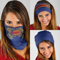 Super Samoan Traditional Tribal Art Tattoos Neck Gaiter Blue Color LT03 - Polynesian Pride