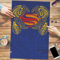 Super Samoan Traditional Tribal Art Tattoos Puzzle Blue Color - Polynesian Pride