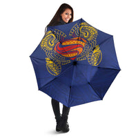 Super Samoan Traditional Tribal Art Tattoos Umbrella Blue Color - Polynesian Pride