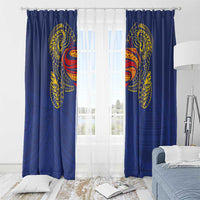 Super Samoan Traditional Tribal Art Tattoos Window Curtain Blue Color - Polynesian Pride