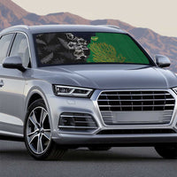 Aotearoa South Africa Rugby Freedom Cup Auto Sun Shade Kiwi Warriors Haka with King Protea Symbol - Polynesian Pride