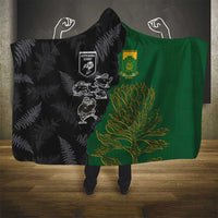 Aotearoa South Africa Rugby Freedom Cup Hooded Blanket Kiwi Warriors Haka with King Protea Symbol - Polynesian Pride