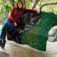 Aotearoa South Africa Rugby Freedom Cup Quilt Kiwi Warriors Haka with King Protea Symbol - Polynesian Pride