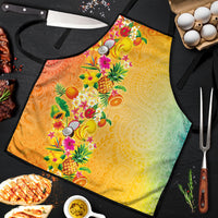 Hawaiian Tropical Fruits and Plants Apron Kakau Pattern Summer Vibe