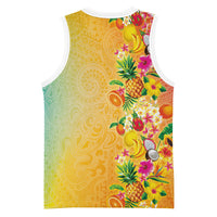 Hawaiian Tropical Fruits and Plants Basketball Jersey Kakau Pattern Summer Vibe