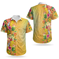 Hawaiian Tropical Fruits and Plants Couples Matching Short Sleeve Bodycon Dress and Hawaiian Shirt Kakau Pattern Summer Vibe