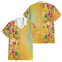 Hawaiian Tropical Fruits and Plants Family Matching Mermaid Dress and Hawaiian Shirt Kakau Pattern Summer Vibe