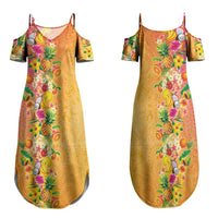 Hawaiian Tropical Fruits and Plants Family Matching Summer Maxi Dress and Hawaiian Shirt Kakau Pattern Summer Vibe