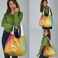 Hawaiian Tropical Fruits and Plants Grocery Bag Kakau Pattern Summer Vibe