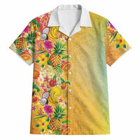 Hawaiian Tropical Fruits and Plants Hawaiian Shirt Kakau Pattern Summer Vibe