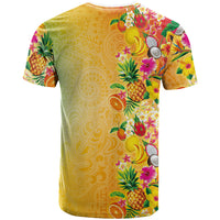 Hawaiian Tropical Fruits and Plants T Shirt Kakau Pattern Summer Vibe
