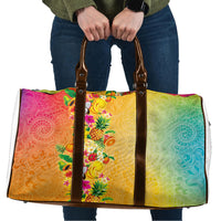 Hawaiian Tropical Fruits and Plants Travel Bag Kakau Pattern Summer Vibe