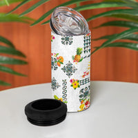 Hawaiian Quilts 4 in 1 Can Cooler Tumbler Tropical Fruits and Plants