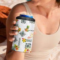 Hawaiian Quilts 4 in 1 Can Cooler Tumbler Tropical Fruits and Plants