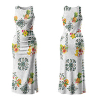 Hawaiian Quilts Couples Matching Tank Maxi Dress and Hawaiian Shirt Tropical Fruits and Plants