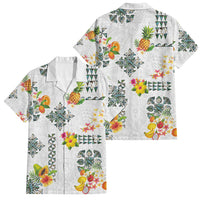 Hawaiian Quilts Family Matching Summer Maxi Dress and Hawaiian Shirt Tropical Fruits and Plants