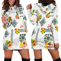 Hawaiian Quilts Hoodie Dress Tropical Fruits and Plants