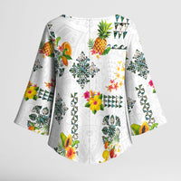 Hawaiian Quilts Kimono Sleeve Blouse Tropical Fruits and Plants