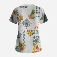 Hawaiian Quilts Scrub Top Tropical Fruits and Plants