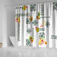 Hawaiian Quilts Shower Curtain Tropical Fruits and Plants