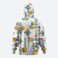 Hawaiian Quilts Zip Hoodie Tropical Fruits and Plants