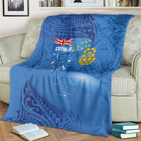 Tuvalu Heritage Blanket Map of the Islands and Polynesia Pattern