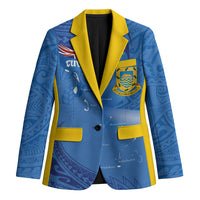 Tuvalu Heritage Blazer Map of the Islands and Polynesia Pattern