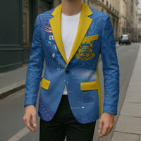 Tuvalu Heritage Blazer Map of the Islands and Polynesia Pattern