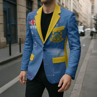 Tuvalu Heritage Blazer Map of the Islands and Polynesia Pattern