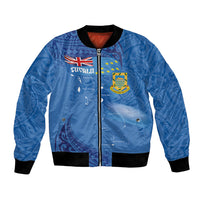Tuvalu Heritage Bomber Jacket Map of the Islands and Polynesia Pattern