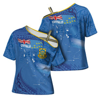 Tuvalu Heritage Cross Shoulder Shirt Map of the Islands and Polynesia Pattern