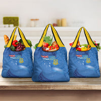 Tuvalu Heritage Grocery Bag Map of the Islands and Polynesia Pattern