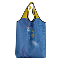Tuvalu Heritage Grocery Bag Map of the Islands and Polynesia Pattern