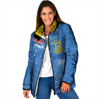 Tuvalu Heritage Padded Jacket Map of the Islands and Polynesia Pattern