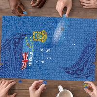 Tuvalu Heritage Puzzle Map of the Islands and Polynesia Pattern