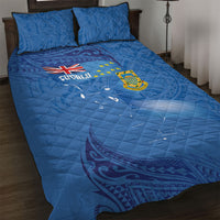 Tuvalu Heritage Quilt Bed Set Map of the Islands and Polynesia Pattern