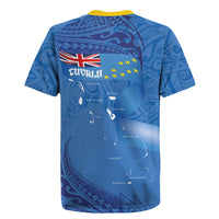 Tuvalu Heritage Rugby Jersey Map of the Islands and Polynesia Pattern