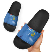 Tuvalu Heritage Slide Sandals Map of the Islands and Polynesia Pattern