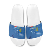 Tuvalu Heritage Slide Sandals Map of the Islands and Polynesia Pattern